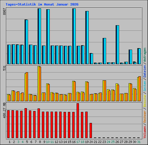 Tages-Statistik im Monat Januar 2026